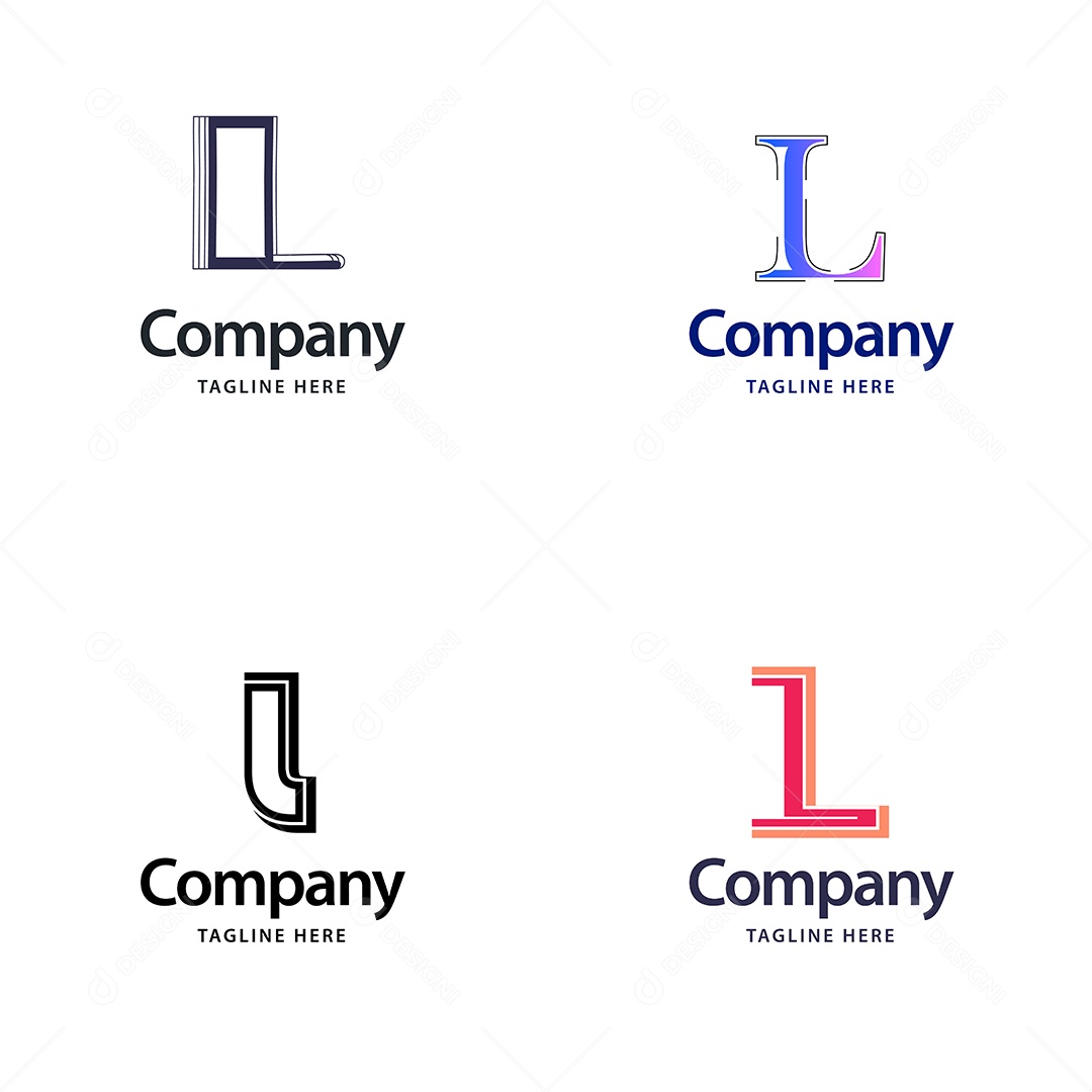 Logo L Personalizada Logotipos Modernos Vetor EPS