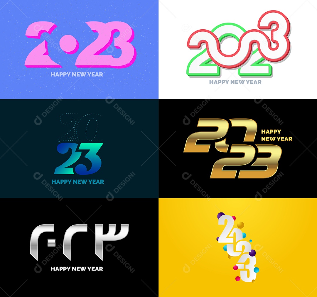 Logotipos 2023 Feliz Ano Novo Vetor EPS