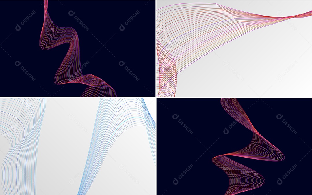 Ondas Sonoras Coloridas Dinâmicas De Linhas Vetor EPS