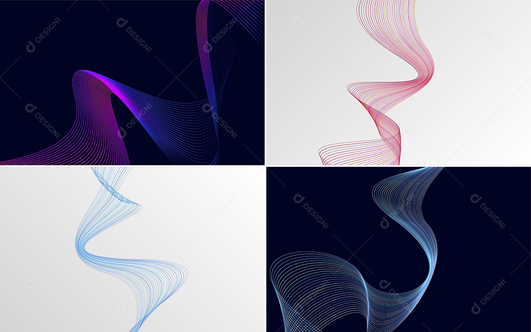 Ondas Sonoras Coloridas Dinâmicas De Linhas Vetor EPS