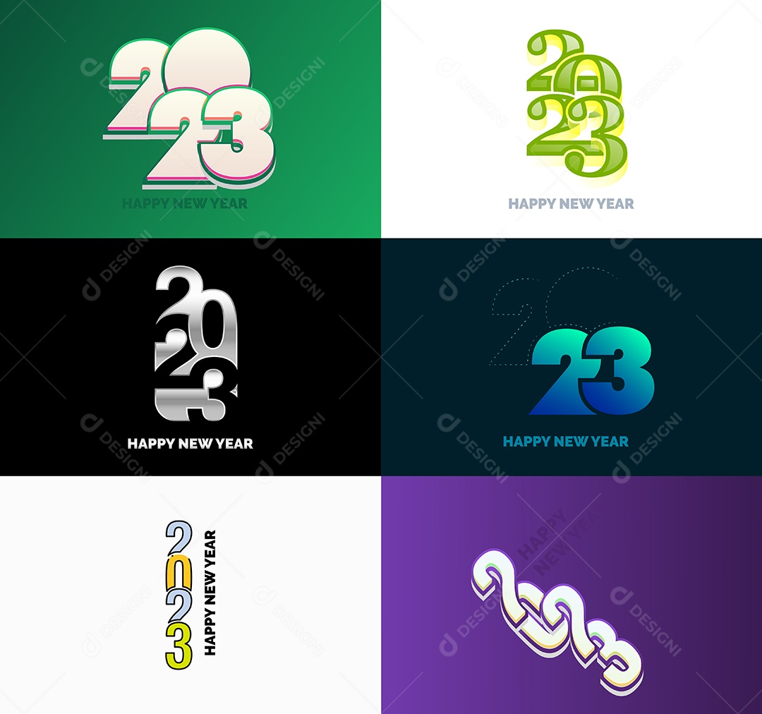 Logotipos 2023 Feliz Ano Novo Vetor EPS