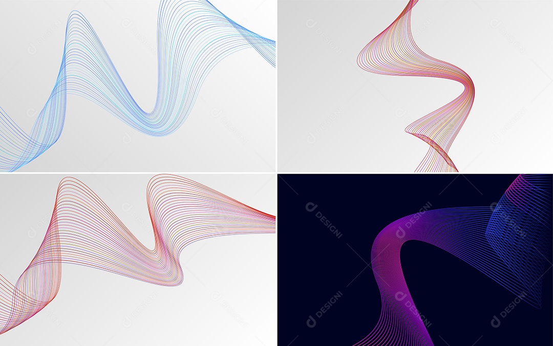 Ondas Sonoras Coloridas Dinâmicas De Linhas Vetor EPS