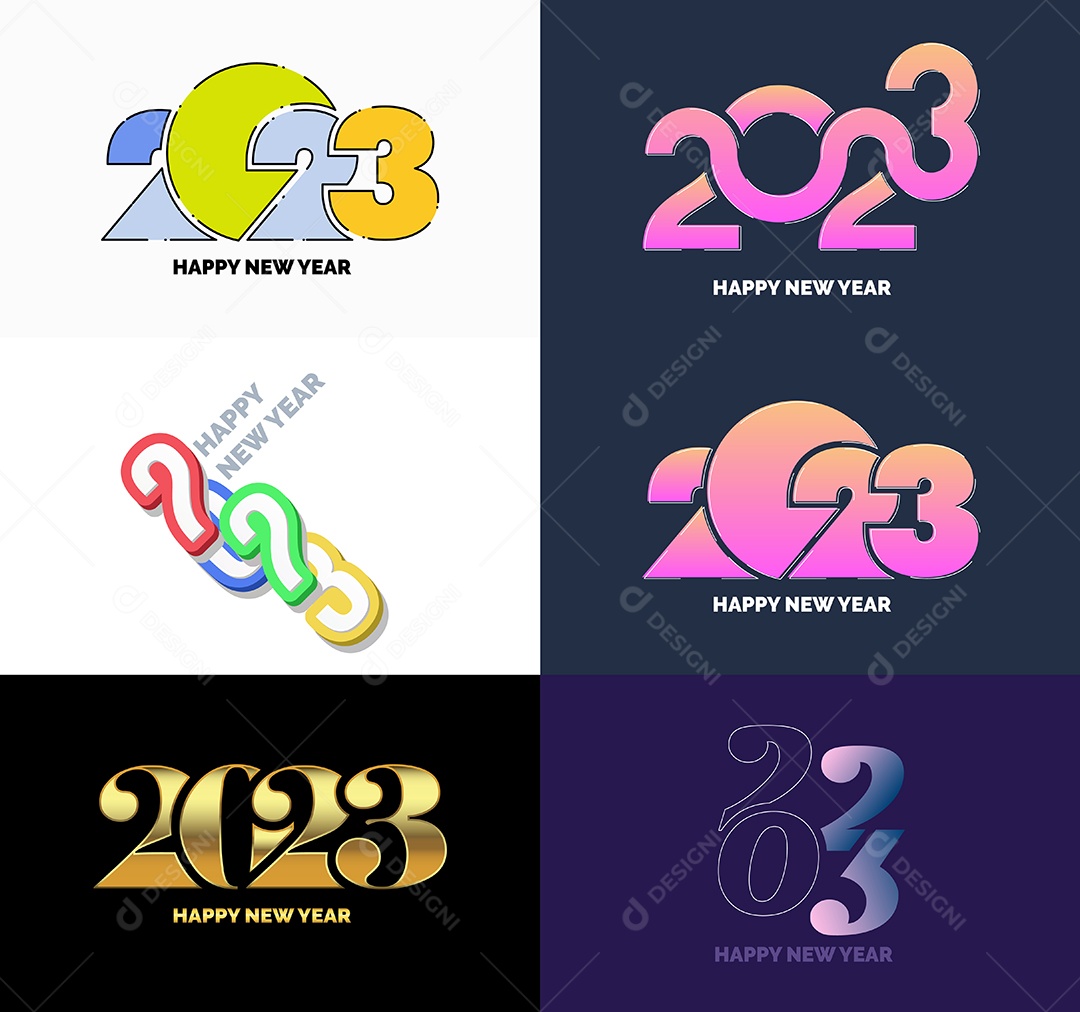 Logotipos 2023 Feliz Ano Novo Vetor EPS