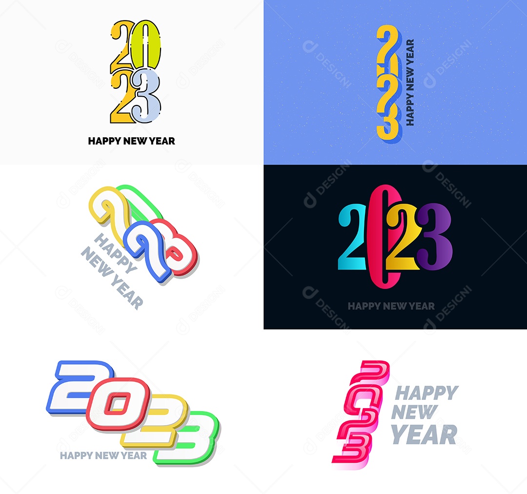 Logotipos 2023 Feliz Ano Novo Vetor EPS