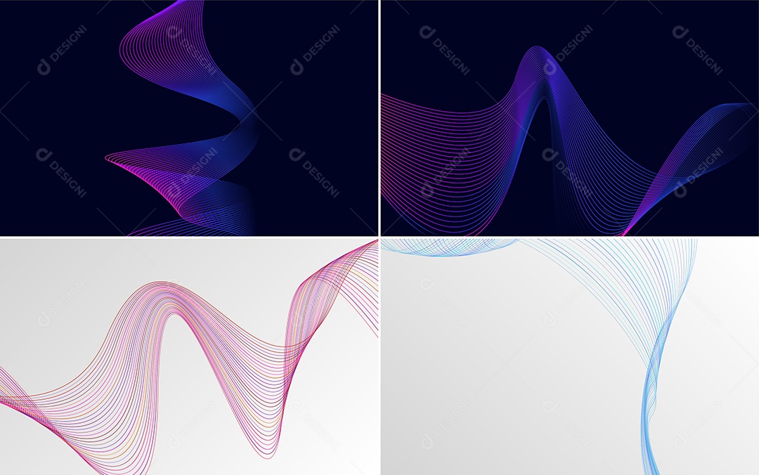 Ondas Sonoras Coloridas Dinâmicas De Linhas Vetor EPS