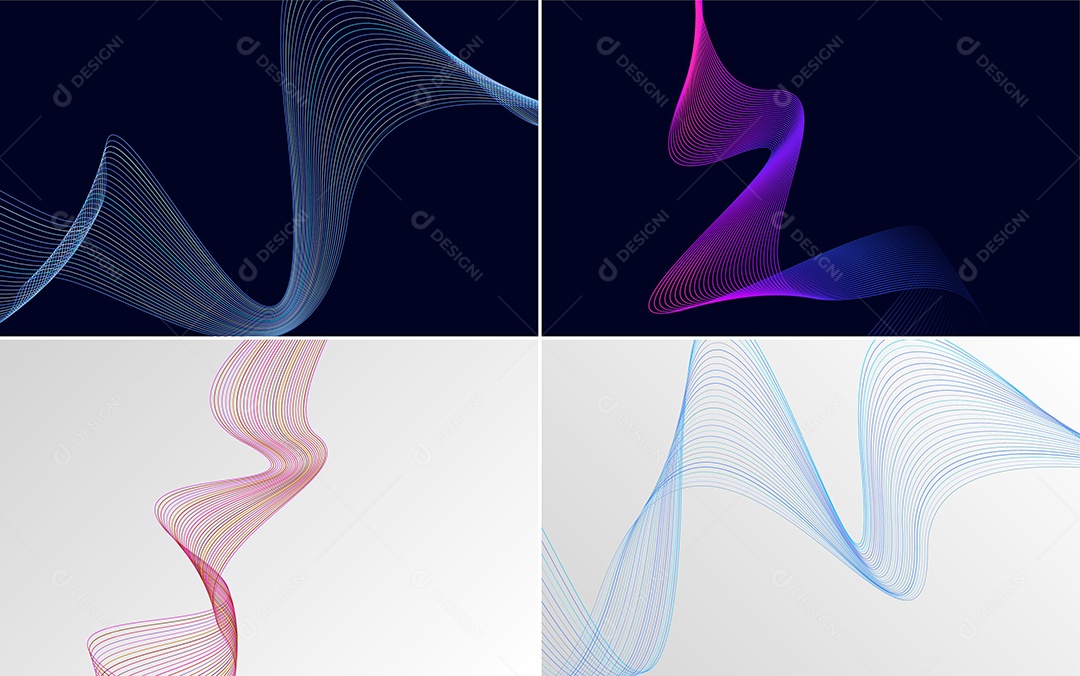 Ondas Sonoras Coloridas Dinâmicas De Linhas Vetor EPS