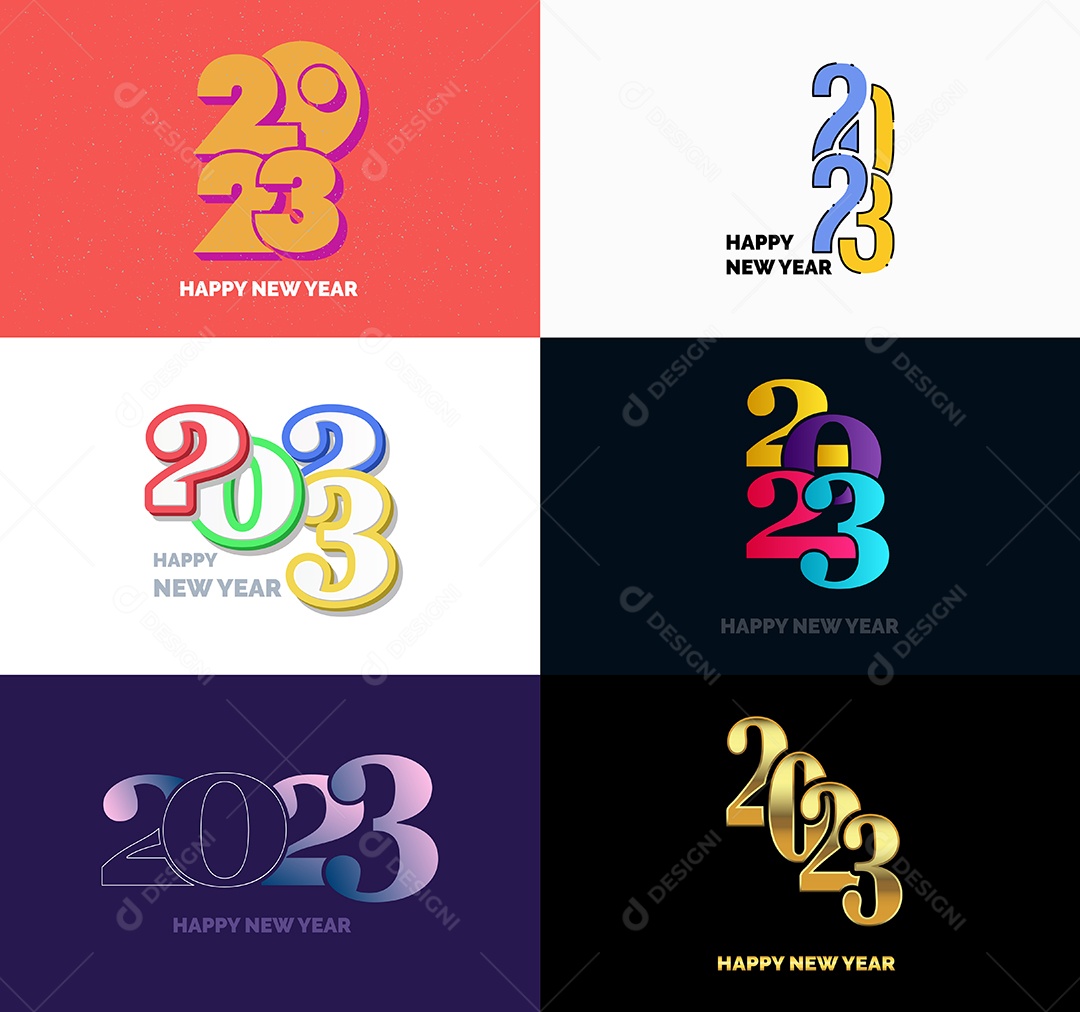 Logotipos 2023 Feliz Ano Novo Vetor EPS