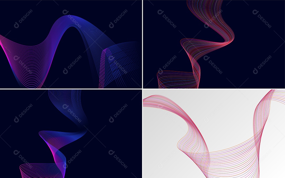 Ondas Sonoras Coloridas Dinâmicas De Linhas Vetor EPS