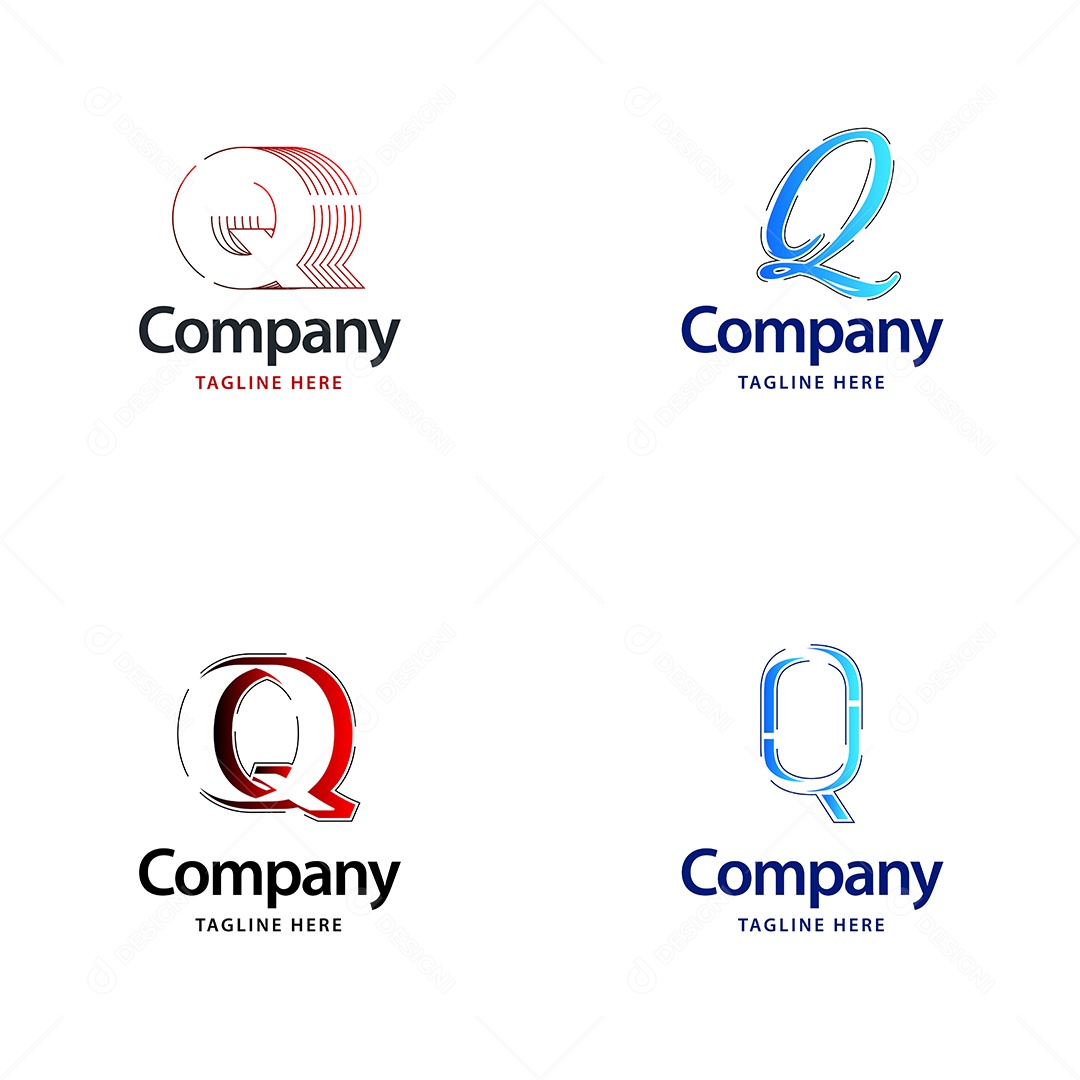 Logo Q Personalizada Logotipos Modernos Vetor EPS