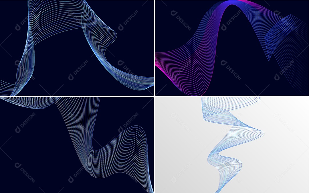 Ondas Sonoras Coloridas Dinâmicas De Linhas Vetor EPS