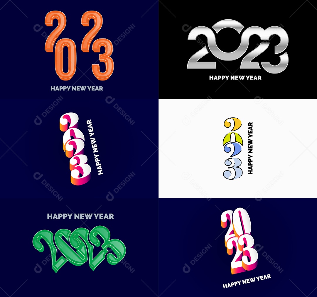 Logotipos 2023 Feliz Ano Novo Vetor EPS