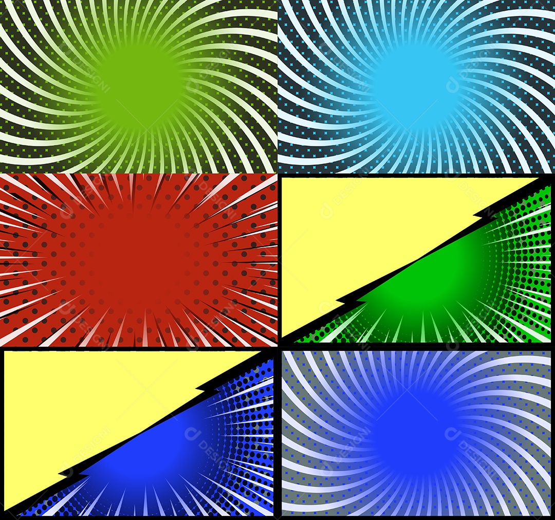 Vetor Retrô De Fundo Em Quadrinhos Coloridos Vetor EPS