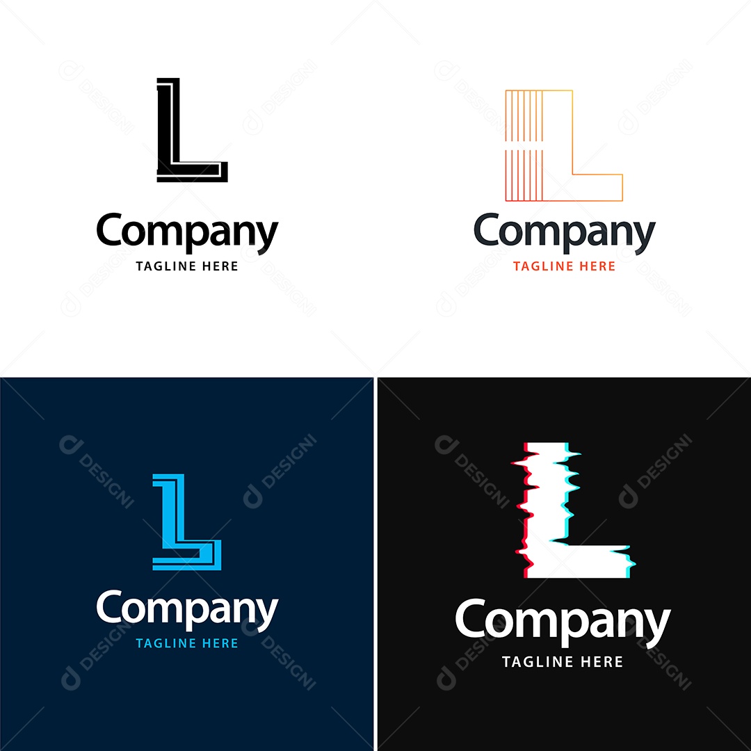 Logo L Personalizada Logotipos Modernos Vetor EPS
