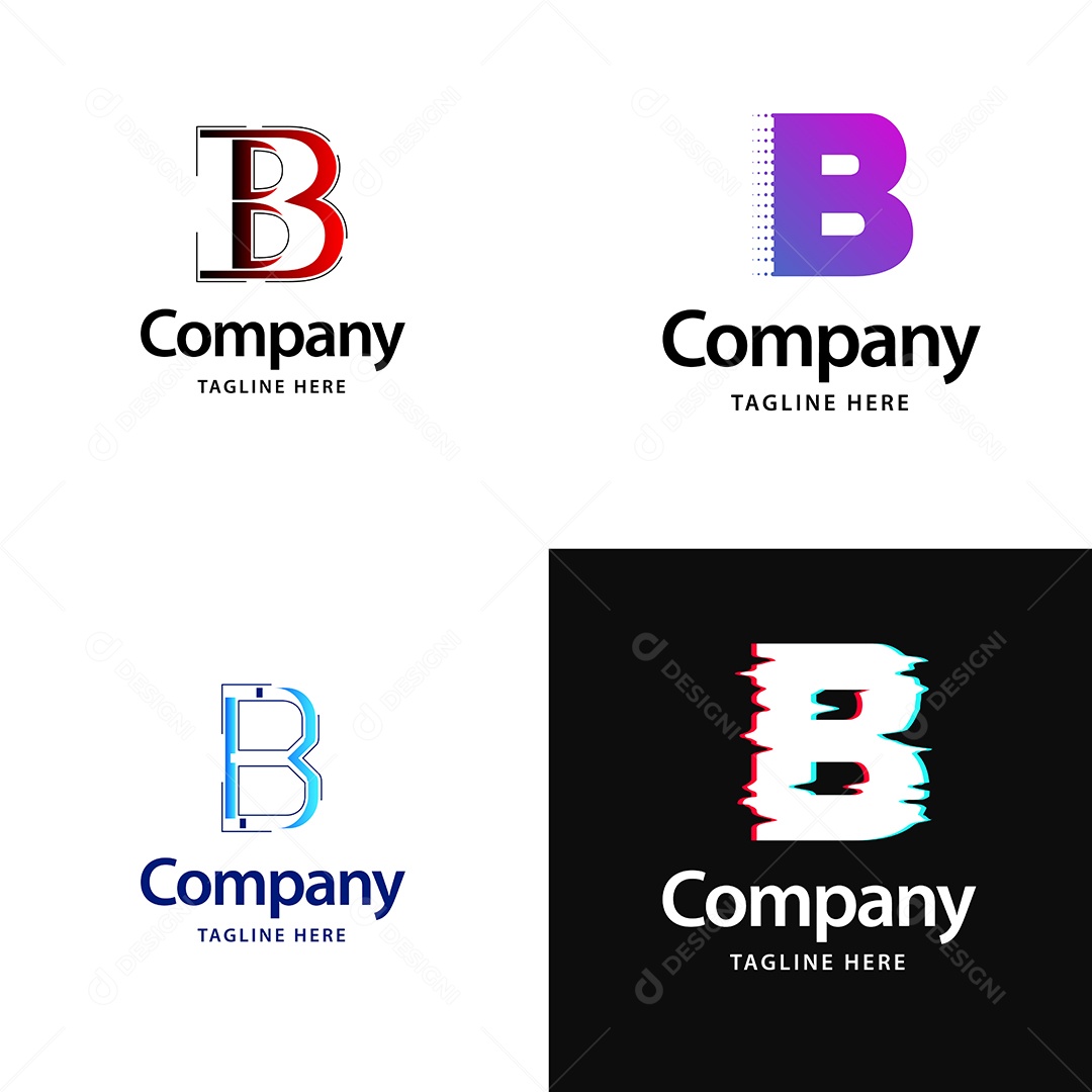 Logo B Personalizada Logotipos Modernos AI Editável