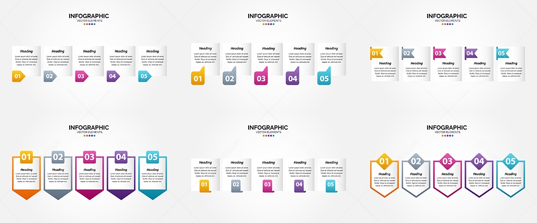 Conjunto de Infográficos Vetoriais Vetor EPS