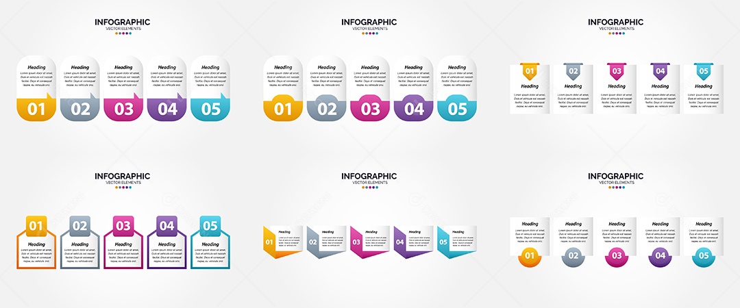 Conjunto de Infográficos Vetoriais Vetor EPS