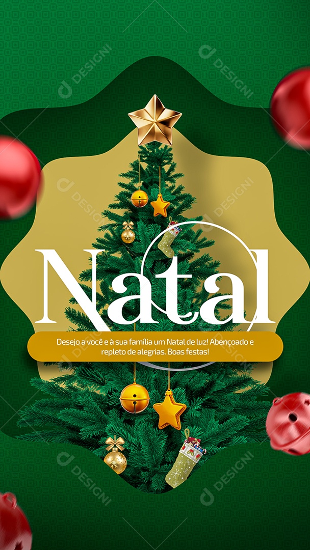 Desejo a Você e à Sua Família um Natal de Luz Story Social Media PSD Editável