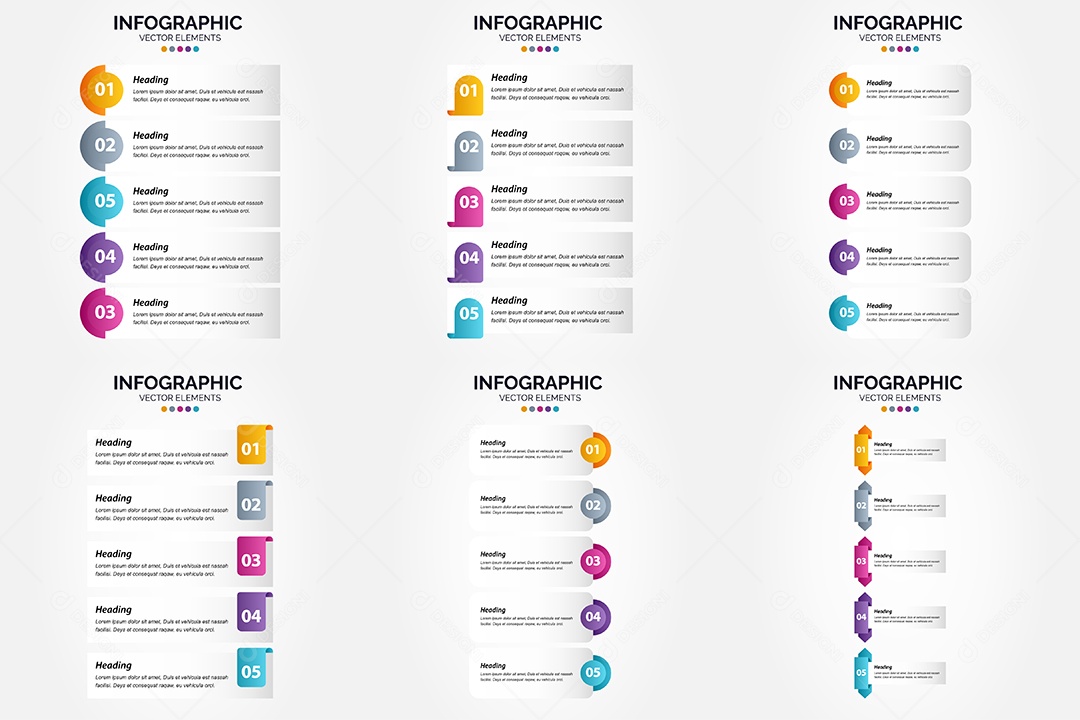 Conjunto de Infográficos Vetoriais Vetor EPS