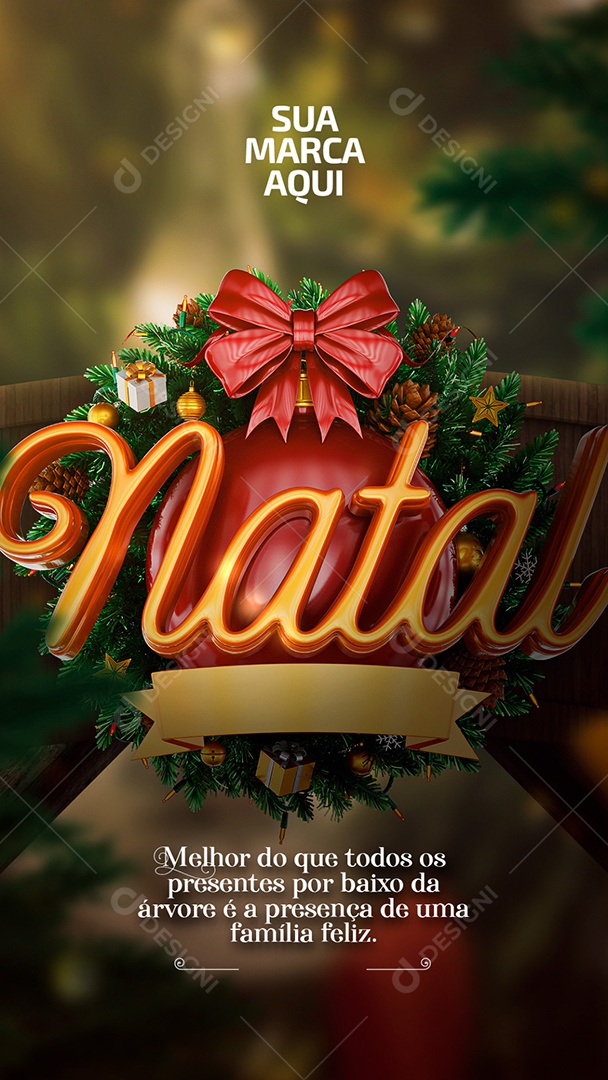 Natal é Família e é amor, Paz e alegria Feliz Story Natal Social Media PSD Editável