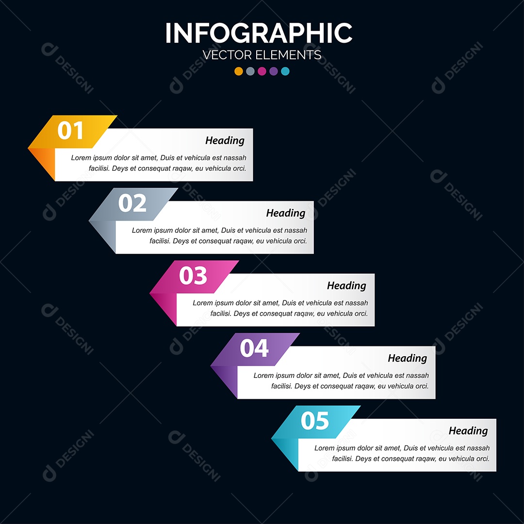 Conjunto de Infográficos Vetoriais Vetor EPS