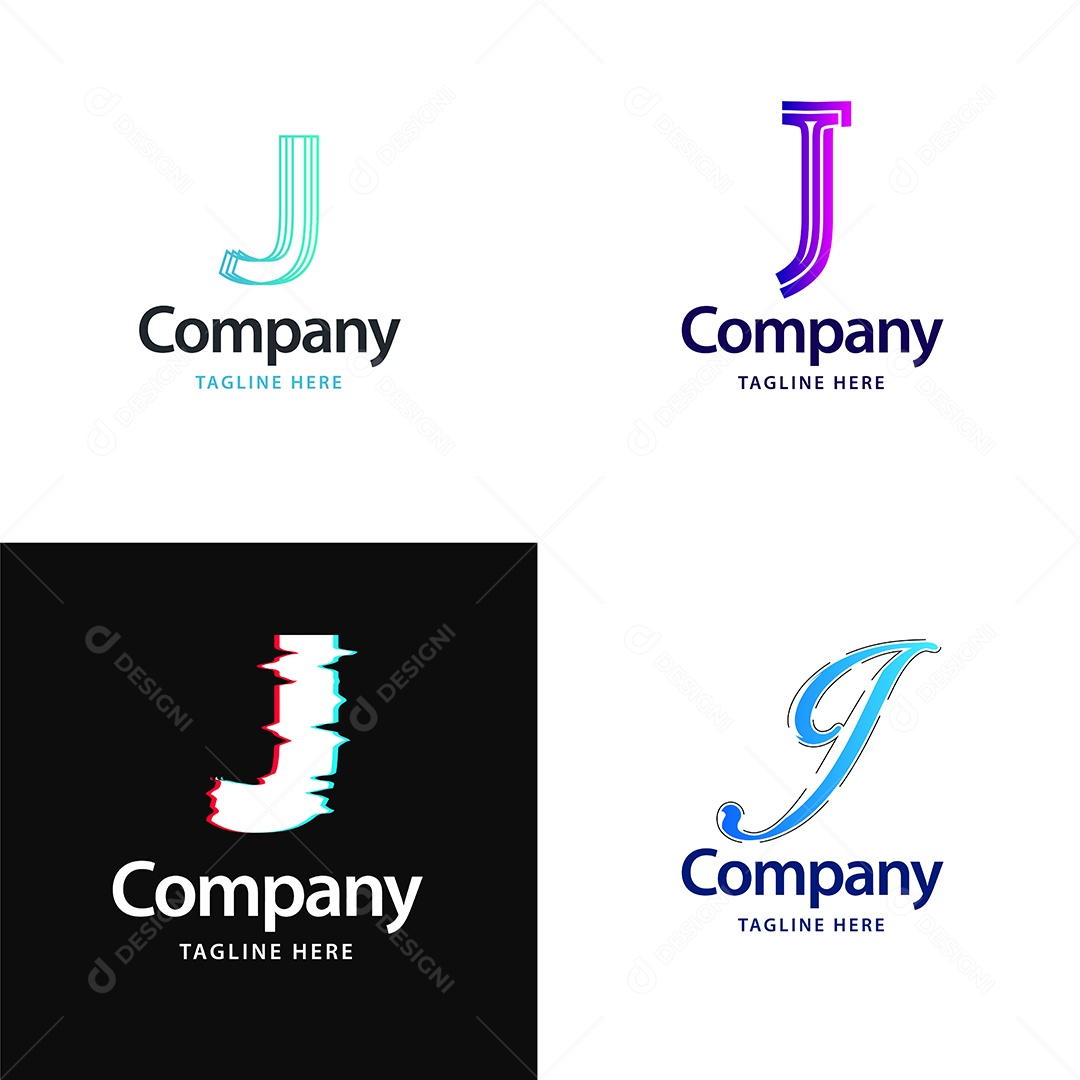 Logo J Personalizada Logotipos Modernos AI Editável