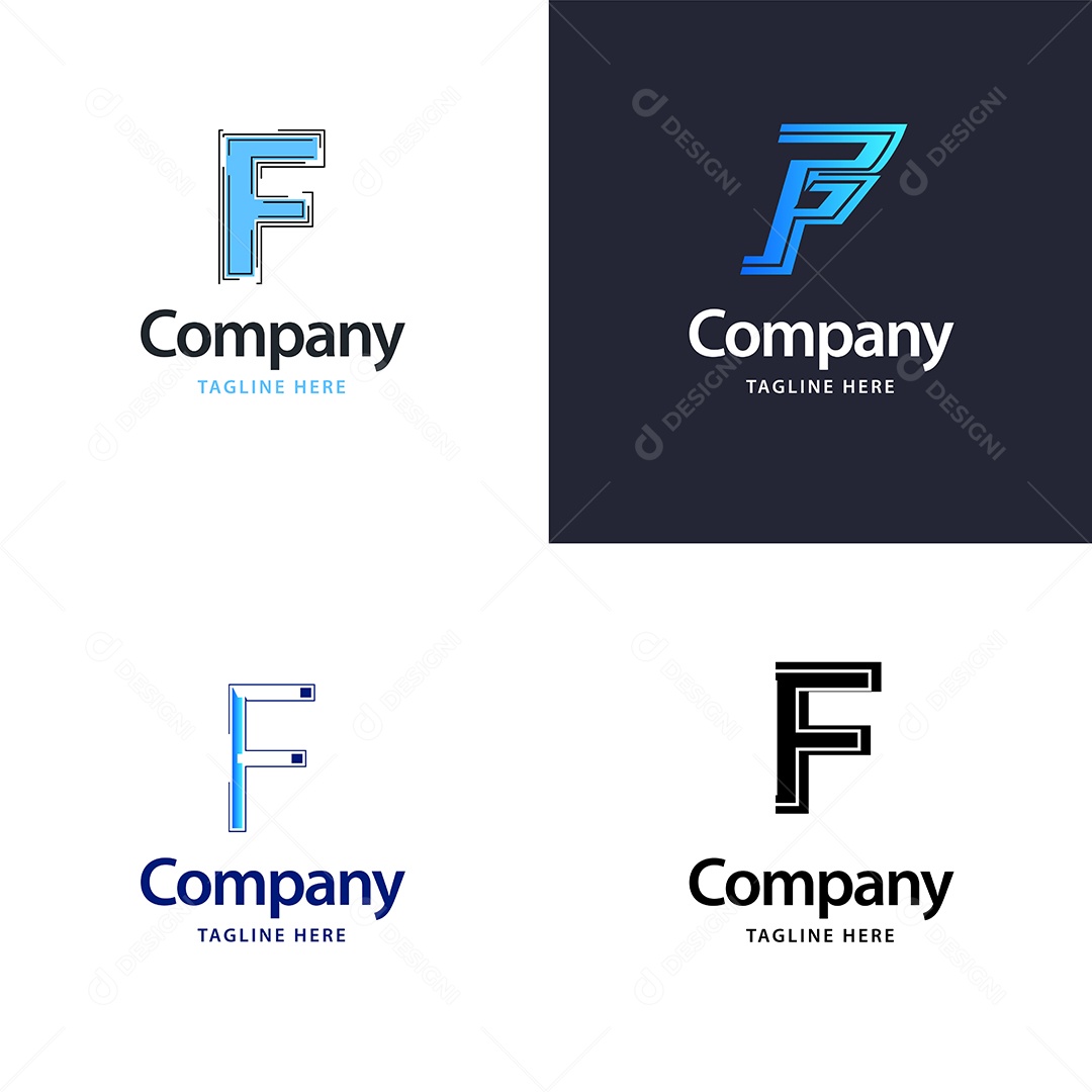 Logo F Personalizada Logotipos Modernos AI Editável