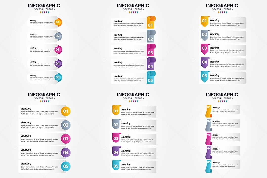Conjunto de Infográficos Vetoriais Vetor EPS