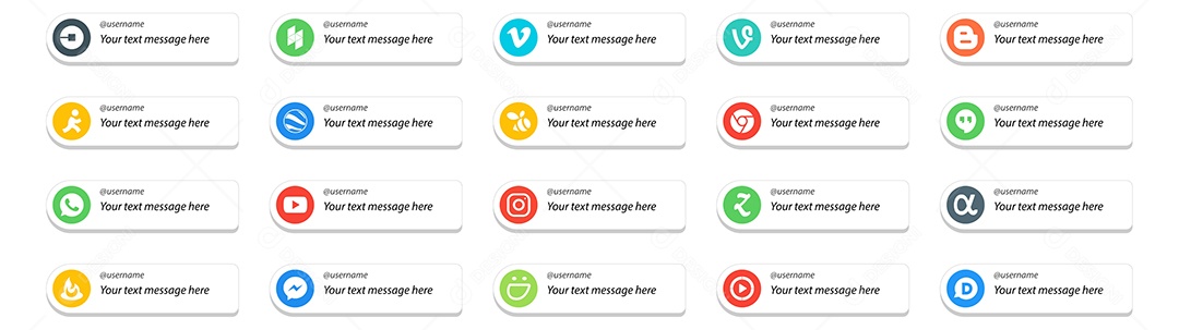 Pacote de ícones de Redes Sociais Vetor EPS