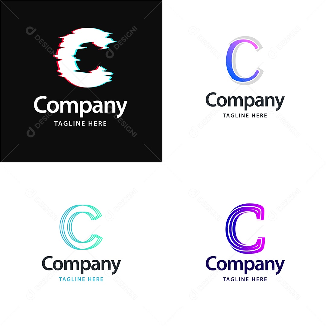 Logo C Personalizada Logotipos Modernos AI Editável
