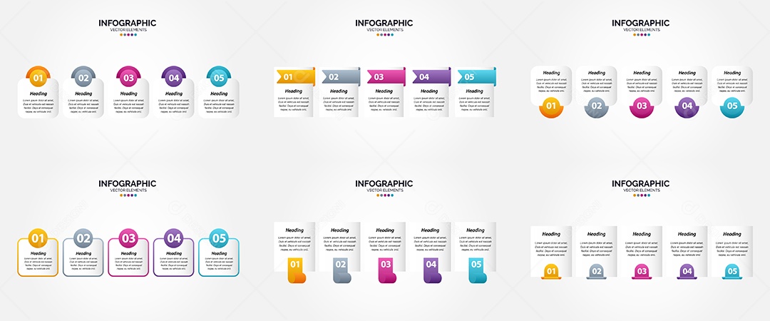 Conjunto de Infográficos Vetoriais Vetor EPS