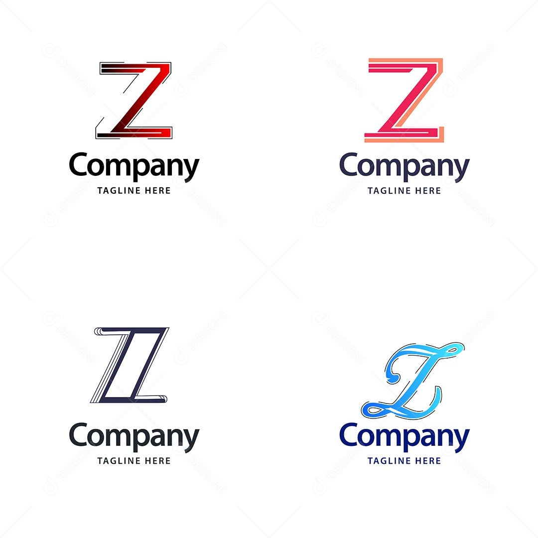 Logo Z Personalizada Logotipos Modernos AI Editável