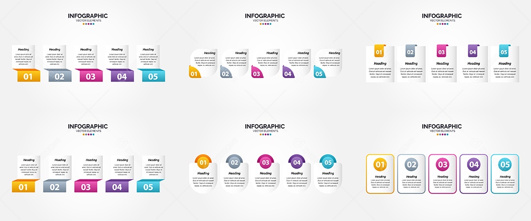 Conjunto de Infográficos Vetoriais Vetor EPS