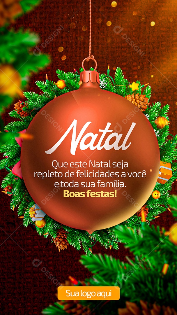 Que Este Natal Seja Repleto de Felicidades Feliz Natal Story Social Media PSD Editável