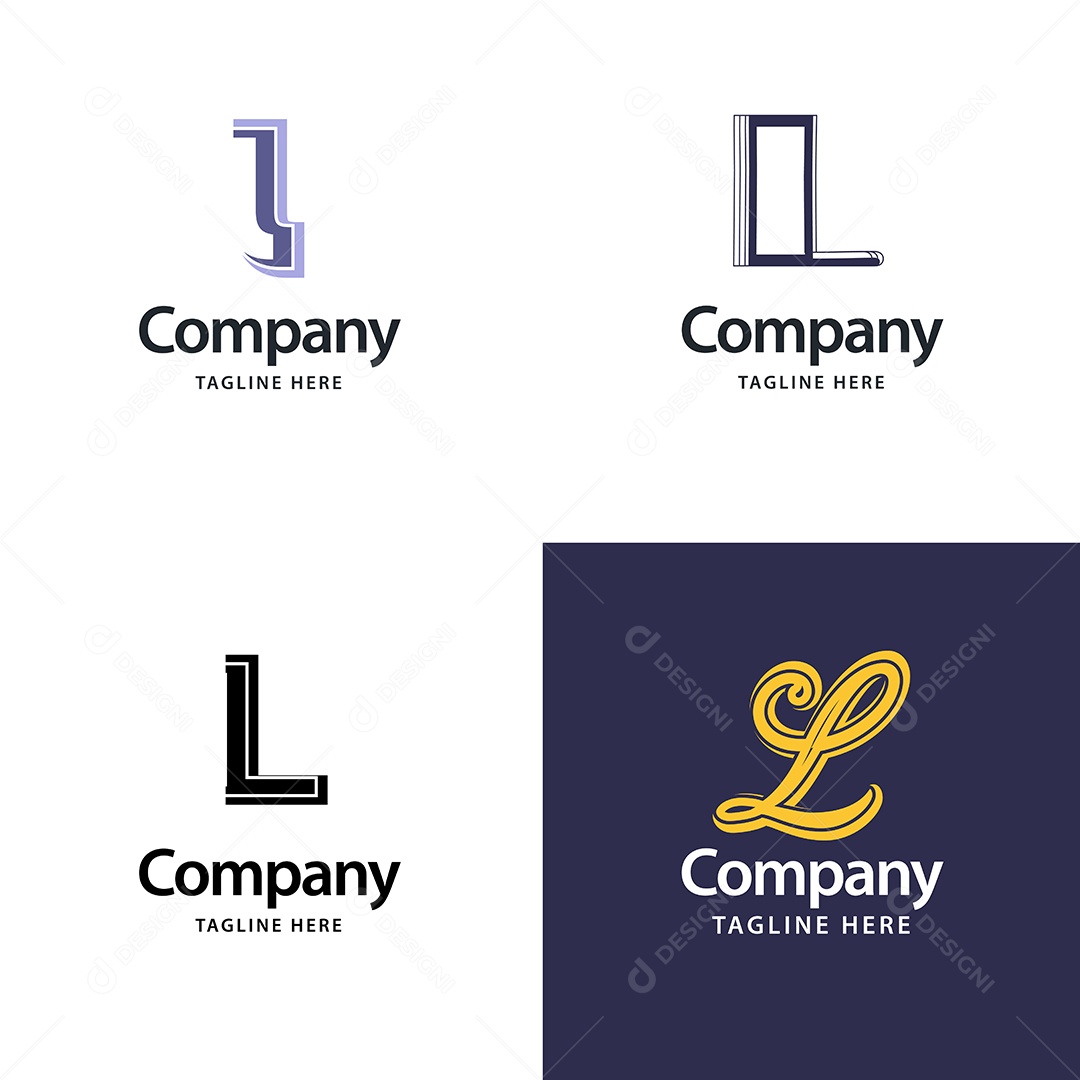 Logo L Personalizada Logotipos Modernos AI Editável