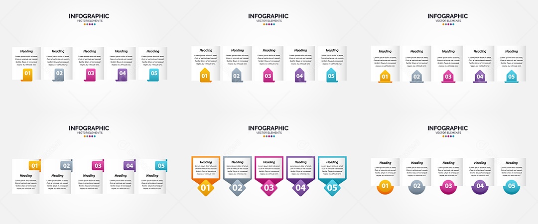 Conjunto de Infográficos Vetoriais Vetor EPS