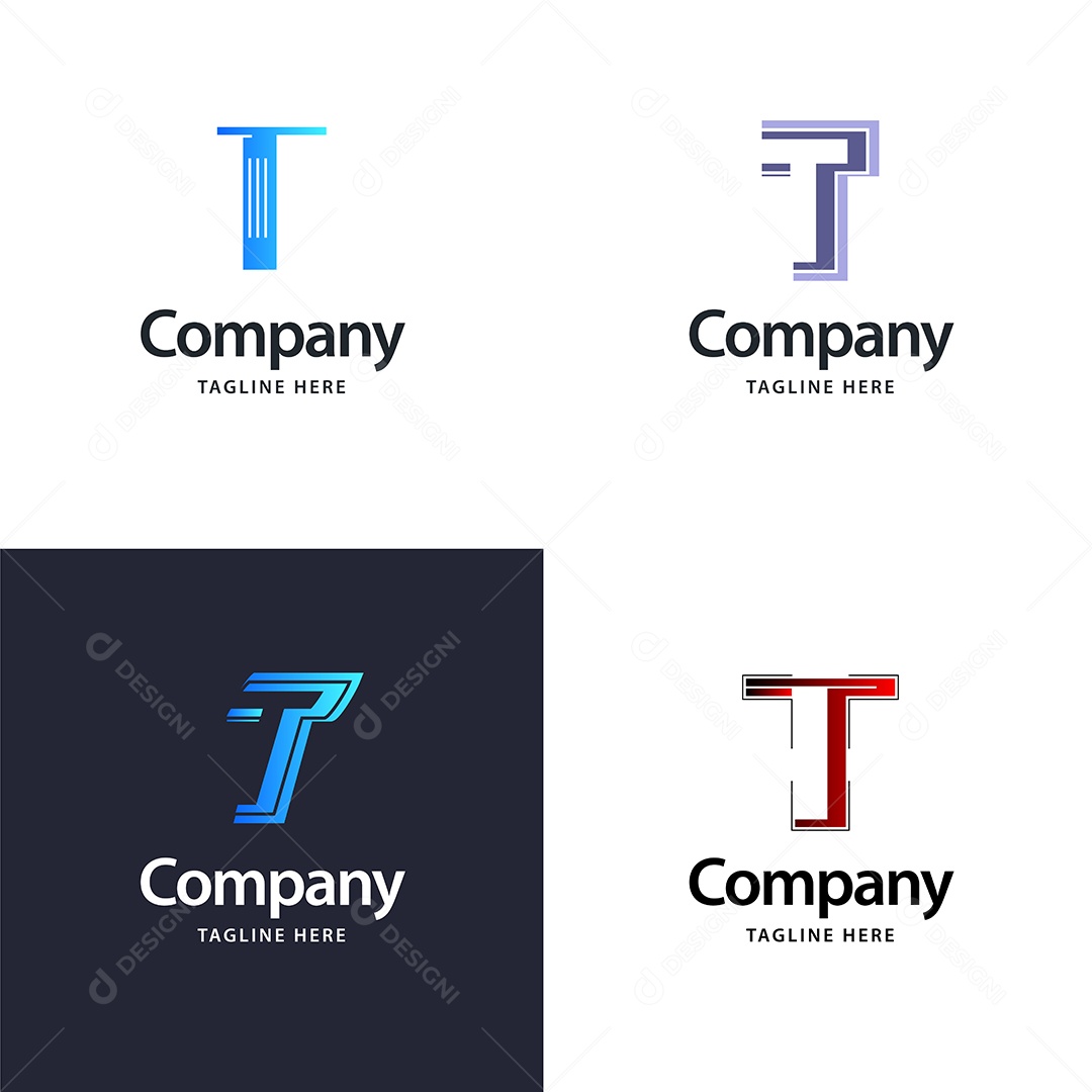 Logo T Personalizada Logotipos Modernos AI Editável