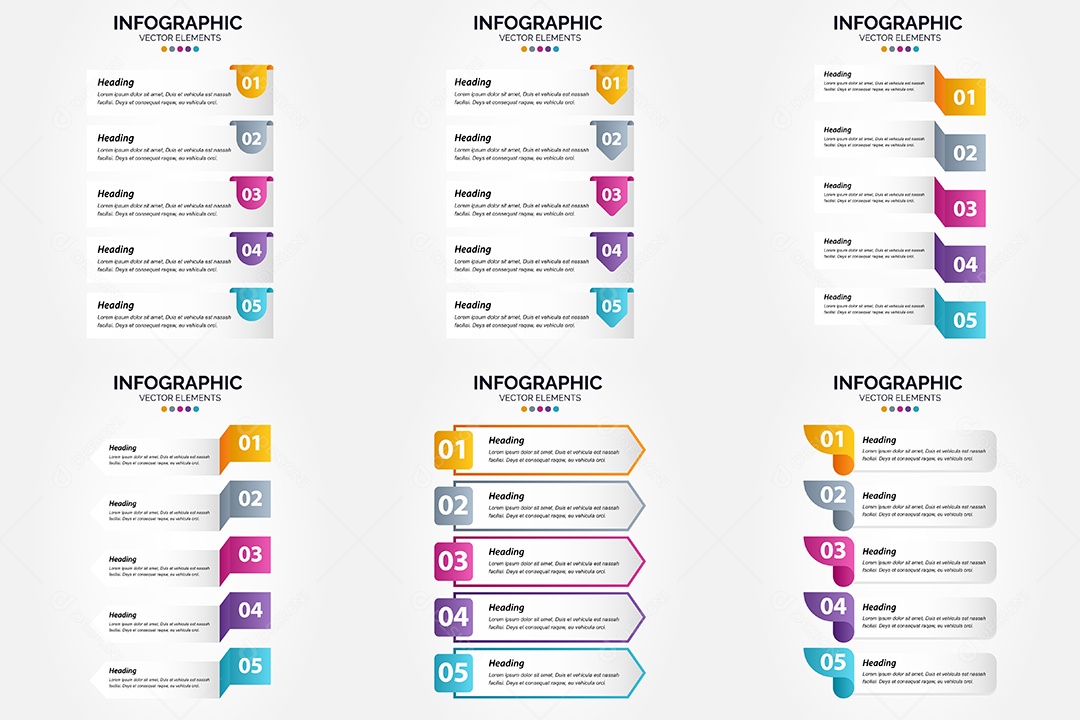 Conjunto de Infográficos Vetoriais Vetor EPS