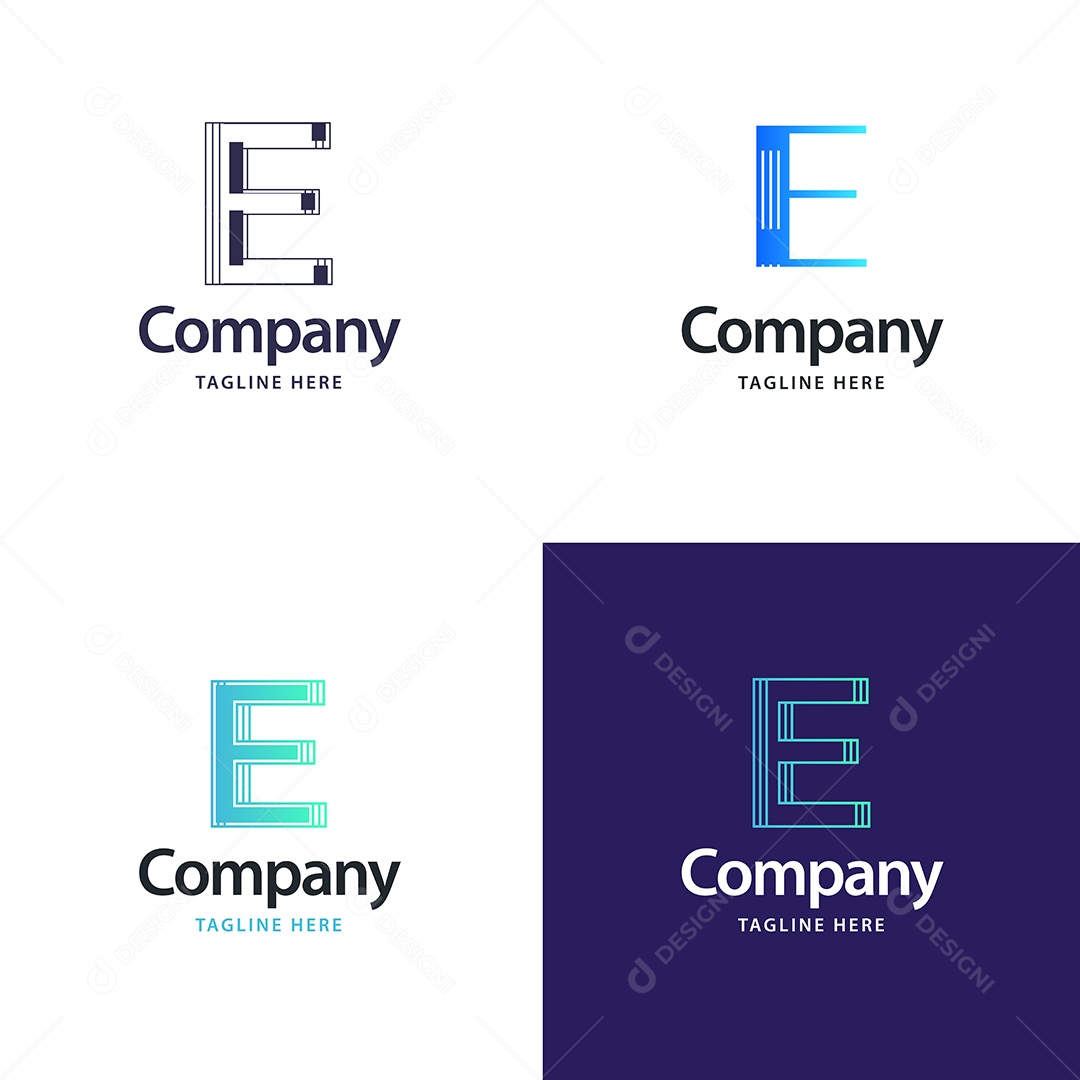 Logo E Personalizada Logotipos Modernos AI Editável