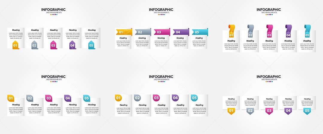 Conjunto de Infográficos Vetoriais Vetor EPS
