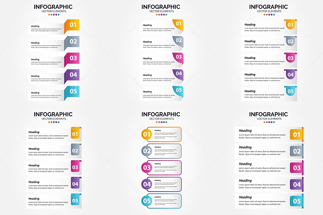 Conjunto de Infográficos Vetoriais Vetor EPS
