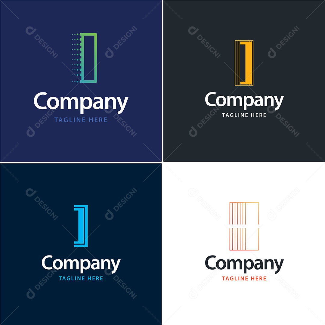 Logo I Personalizada Logotipos Modernos AI Editável