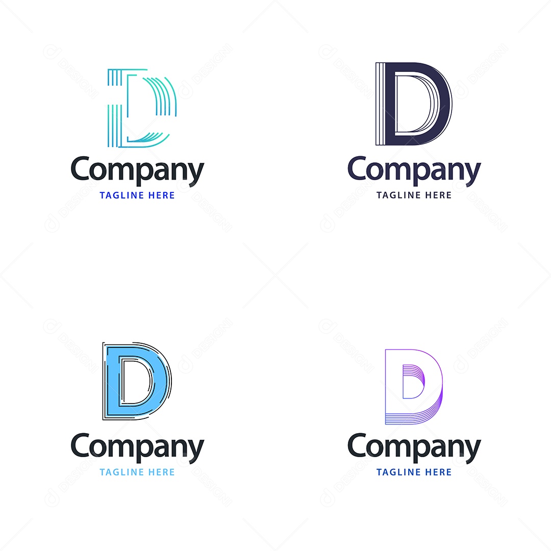 Logo D Personalizada Logotipos Modernos AI Editável