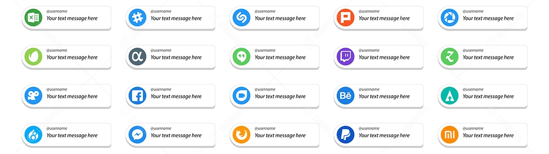 Pacote de ícones de Redes Sociais Vetor EPS