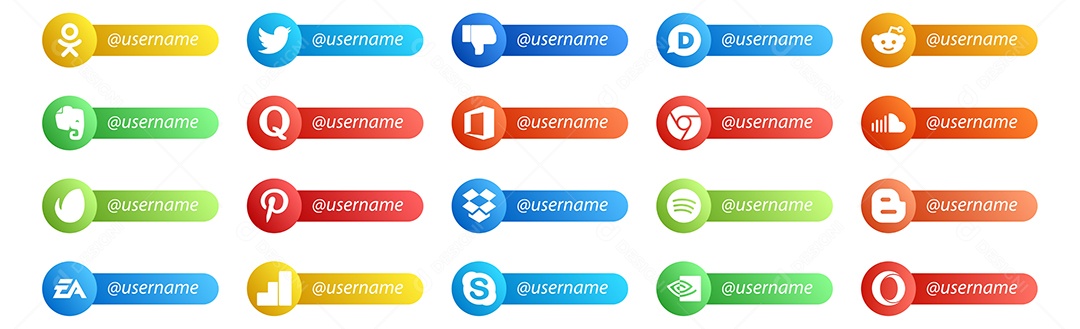 Pacote de ícones de Redes Sociais Vetor EPS