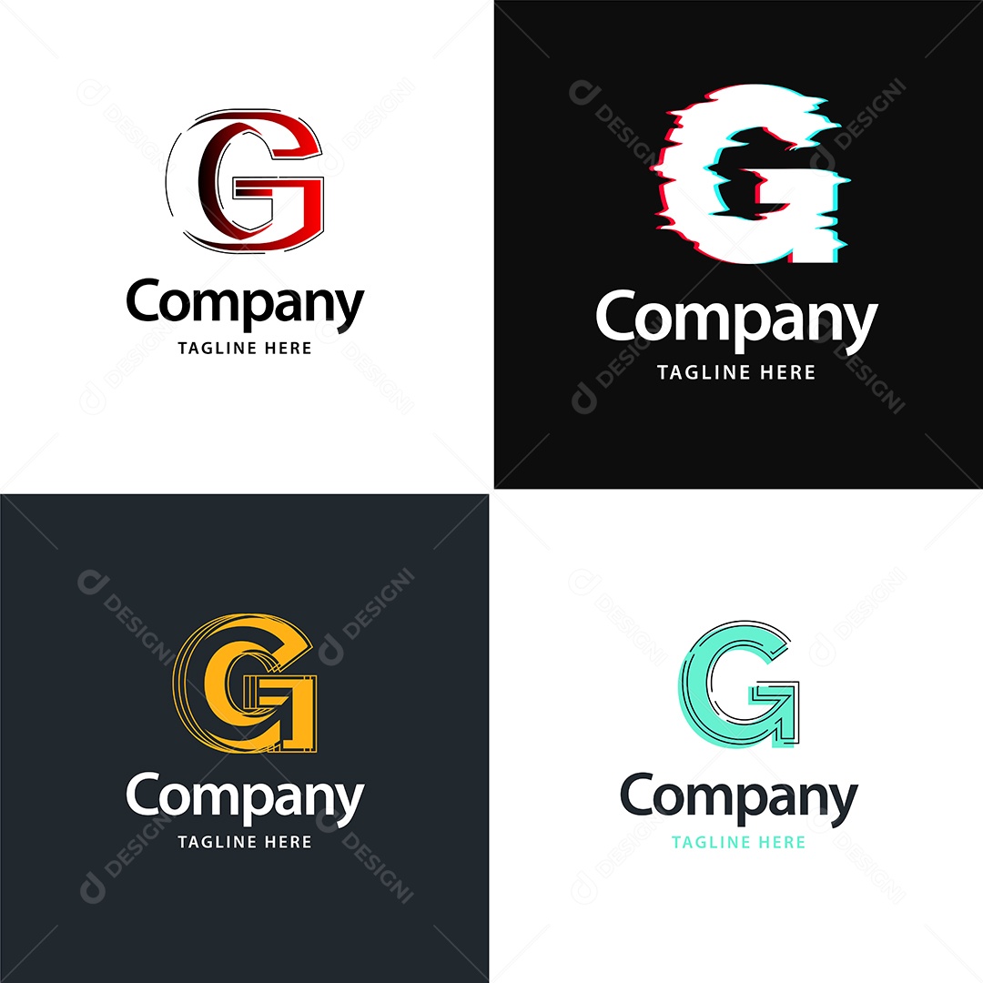 Logo G Personalizada Logotipos Modernos AI Editável