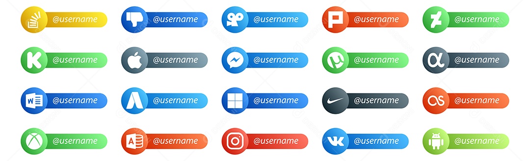 Pacote de ícones de Redes Sociais Vetor EPS