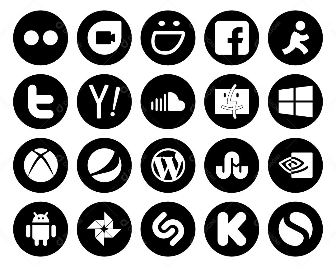 Pacote de ícones de Redes Sociais Vetor EPS