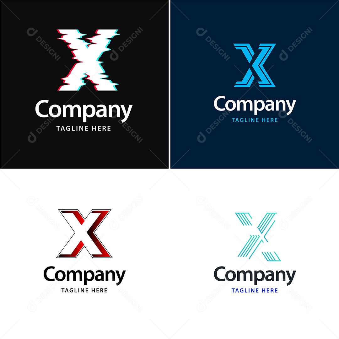 Logo X Personalizada Logotipos Modernos AI Editável