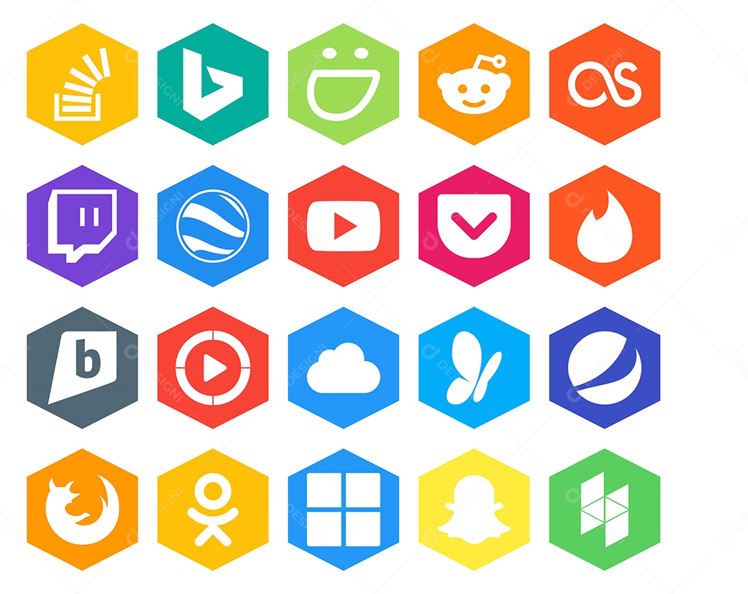 Pacote de ícones de Redes Sociais Vetor EPS