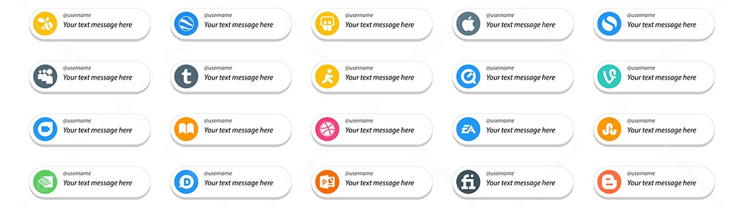 Pacote de ícones de Redes Sociais Vetor EPS